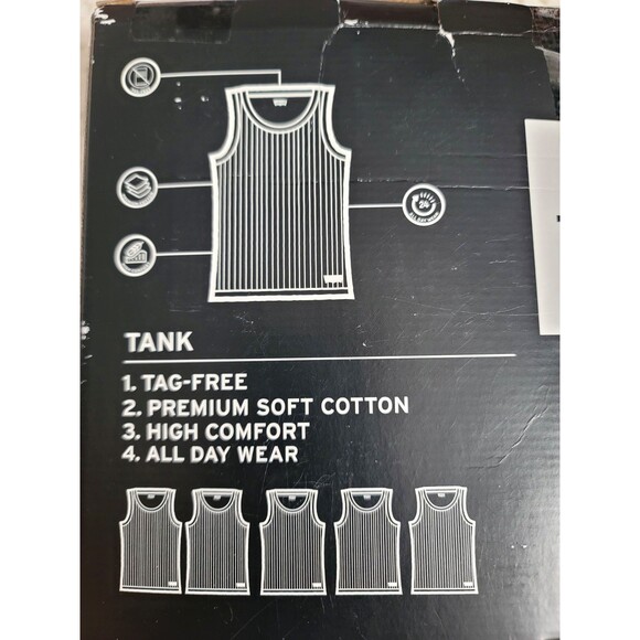 NIB Levi’s 5 PACK Men’s Tank Top Undershirts White Ribbed XL - Picture 3 of 4